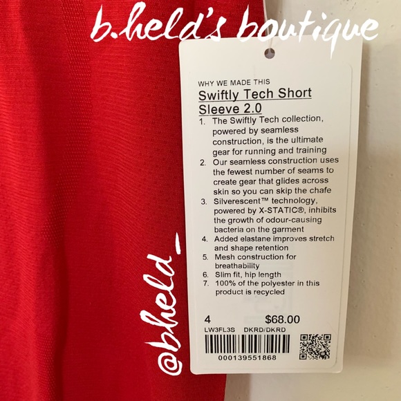 lululemon Lunar New Year Swiftly Tech Short Sleeve Shirt 2.0 Dark Red Size 4 NWT - Picture 3 of 14